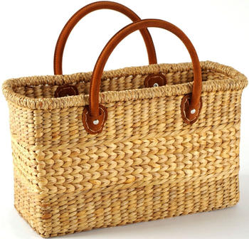 kobolo Shopper Korbtasche aus Wasserhyazinthe brown