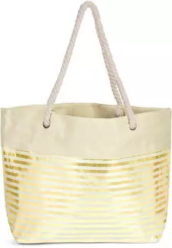 styleBREAKER metallic Streifen beige Gold