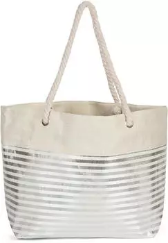styleBREAKER metallic Streifen beige silver
