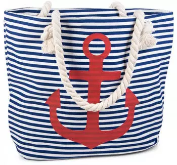 styleBREAKER Streifen und Anker blue white / red