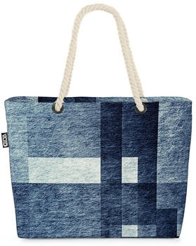 VOID Abstrakte Flächen Beach Bag Fliesen blue grey gemustert geometrisch
