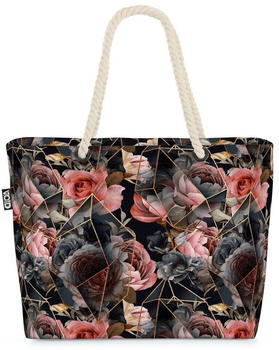 VOID Abstraktes RosenBeach Bag Rosen Blumen Gold Kunst Design geblümt