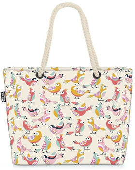 VOID Alle Vöglein Beach Bag Vogel Vögel Wald Sommer Bunt Federn Deko Wohnzimmer Tier