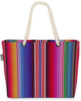 VOID Farbstreifen Farben Beach Bag Handwerk Ethno ethnisch Maya Mexiko bunte