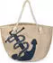 styleBREAKER Flechtoptik Anker Print beige blue