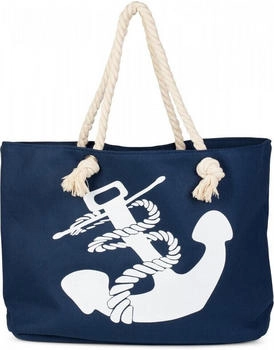 styleBREAKER Flechtoptik Anker Print darkblue white