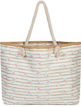 styleBREAKER Streifen und Melone Print Taupe white