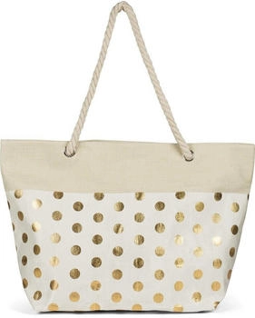 styleBREAKER metallic Punkte beige Gold