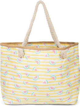 styleBREAKER Streifen und Melone Print yellow white