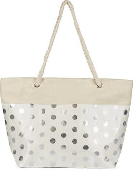 styleBREAKER metallic Punkte beige silver
