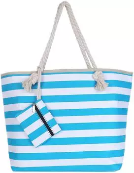 Dondon Shopper Beach Style turquoise white