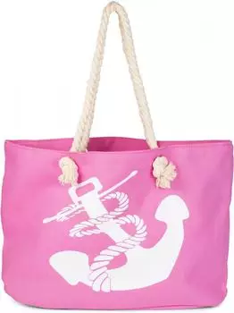 styleBREAKER Flechtoptik Anker Print Pink white