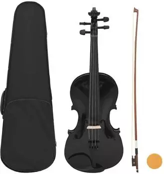 vidaXL Violine Komplettset mit Bogen und Kinnhalter, helles Holz, 4/4 (70143)