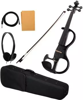 Classic Cantabile EV-90BK E-Violine 4/4 mit Tonabnehmer, schwarz (00039084)