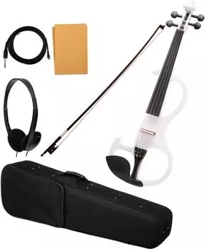 Classic Cantabile EV-90WH E-Violine 4/4 wei&szlig;, Set mit Koffer, Bogen & Kopfh&ouml;rer (00039086)