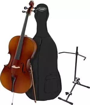 Classic Cantabile Student Cello 4/4 Set mit Bogen, Tasche und St&auml;nder (00122228)
