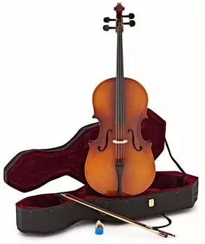 Gear4music Schüler-Cello 3/4 Antique Fade mit Koffer (34C-100AF)
