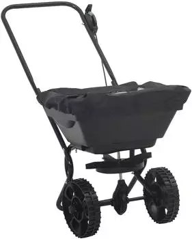 vidaXL Streuwagen PVC und Stahl, schwarz, 80x46x75cm