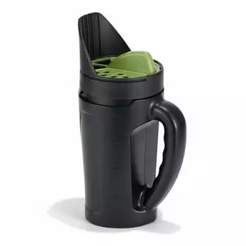 Relaxdays Handstreuer für Saat, Dünger & Salz, 2,5l, schwarz/grün