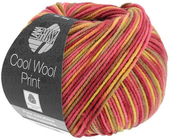 Lana Grossa Cool Wool Print 50 g 825 Gelb/Orange/Camel/Nougat/Rot/Dunkelrot