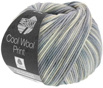 Lana Grossa Cool Wool Print 50 g 829 Rohweiß/Silber-/Hellgrau/Grau