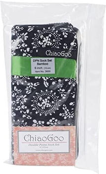 ChiaoGoo Double Point Bamboo Knitting Needle 6" Set-Green Ribbon (3600)