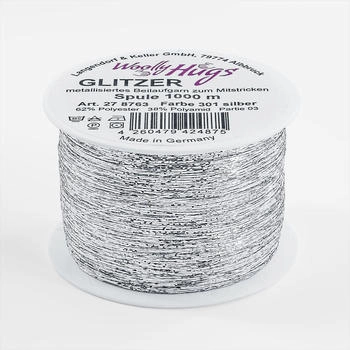 Woolly Hugs Glitzer 62% Polyester 38% Polyamid 1000 m Silber