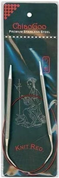 ChiaoGoo Circular Knitting Needle Silver Red 4mm (6024-6)