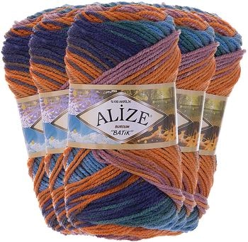 Alize Burcum Batik 7919 blau orange lila