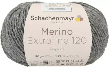 Schachenmayr Merino Extrafine 120 mittelgrau-meliert
