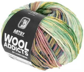 Wooladdicts by Lang Yarns Artsy 0012 green yellow pink petrol