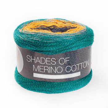 Lana Grossa Shades of Merino Cotton 414 dunkelgrün/grau/hellorange