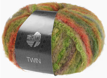 Lana Grossa Twin 208 hell-/dunkelgrün/rot/rost/gelb/oliv