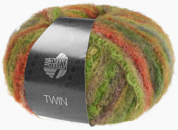 Lana Grossa Twin 208 hell-/dunkelgrün/rot/rost/gelb/oliv