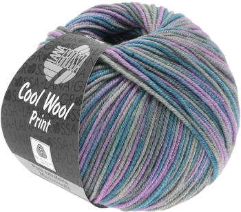 Lana Grossa Cool Wool Print 816 lila/blautürkis/hell-/mittelgrau