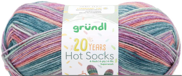 Gründl Hot Socks 20 Years 4-fach ozeanblau-orange-flieder-meliert