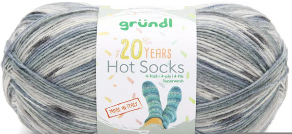 Gründl Hot Socks 20 Years 4-fach stein-hellgrau-schwarz-meliert