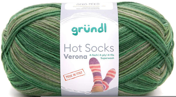 Gründl Hot Socks Verona 4-fach grün-moos-meliert