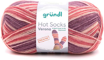 Gründl Hot Socks Verona 4-fach violett-azalee-himbeere-meliert