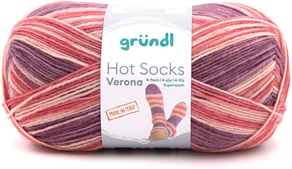 Gründl Hot Socks Verona 4-fach violett-azalee-himbeere-meliert