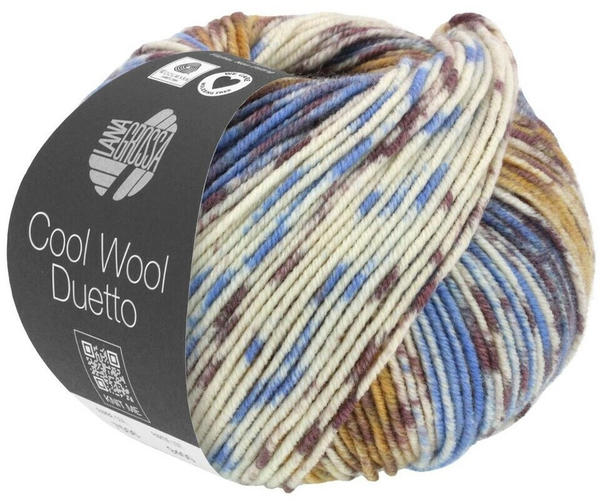 Lana Grossa Cool Wool Duetto (We Care) 50 g 7503 Creme/Camel/Schokobraun/Blau/Hellblau