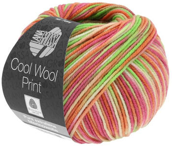 Lana Grossa Cool Wool Print 50 g 823 Hellgrün/Nelkenrosa/Orange/Pfirsich