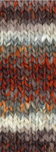 Lana Grossa lala Berlin Stripy 50 g Weiß/Grau/Rost/Orange/Dunkelgrau 0001