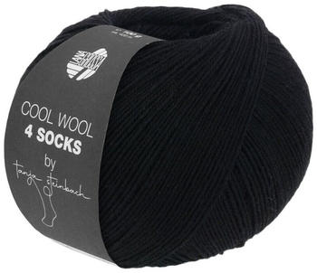 Lana Grossa Cool Wool 4 Socks 100 g 7706 Schwarz