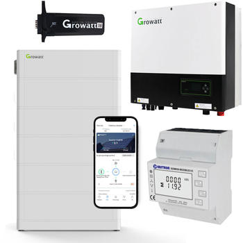 Growatt SPH6000TL3-BH-UP 6kW Hybrid Wechselrichter mit 12.8kWh Solarspeicher-Set
