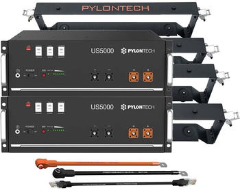 Pylontech Speicherpaket 9,6kWh 2 x US5000 LiFePO4 + Brackets + Anschlusskabel