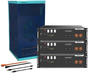 Pylontech 3x US3000C LiFePO4 Batterie 10,5kWh mit Wechselrichter-Anschlusskabelset und Batterieschrank (015635-005)