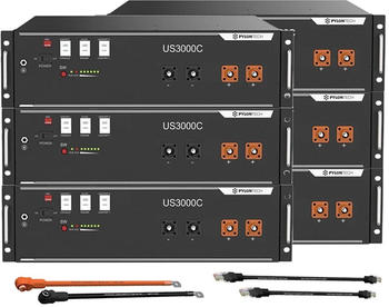 Pylontech 6x US3000C LiFePO4 Batterie 21kWh mit Wechselrichter-Anschlusskabelset (015635-018)