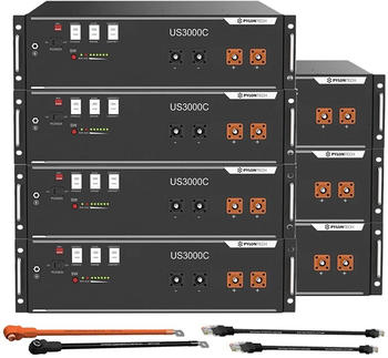 Pylontech 7x US3000C LiFePO4 Batterie 24,5kWh mit Wechselrichter-Anschlusskabelset (015635-022)