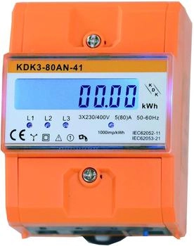 KDK COUNT3 elektronischer Drehstromzähler 5(80)A MID 4,2TE (420580MID-4TE)